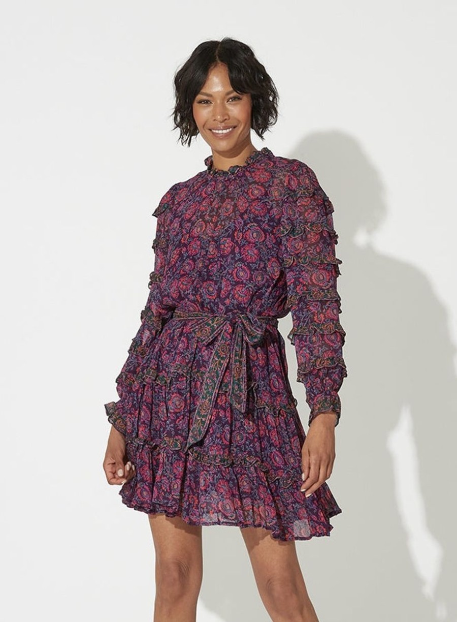 Women Cleobella Dresses | Rosalie Mini Dress|Bordeaux Floral