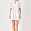 Women English Factory Dresses | Gingham Tiered Mini Dress