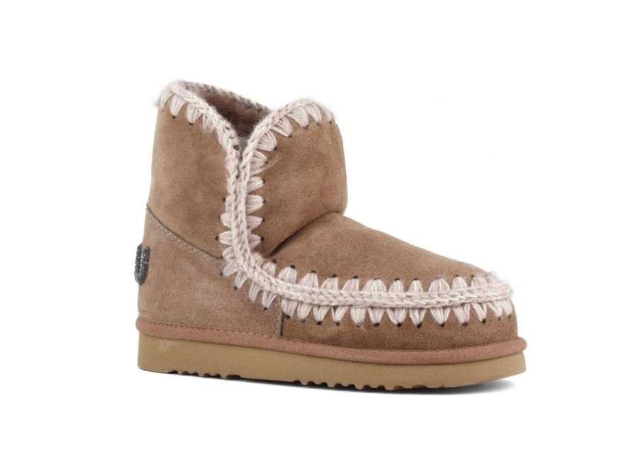 Women MOU Boots | Eskimo 18" Glitter Logo Boot-Pink Brown