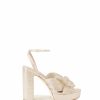 Women Loeffler Randall Heels & Wedges | Natalia Platinum Pleated Bow Heel