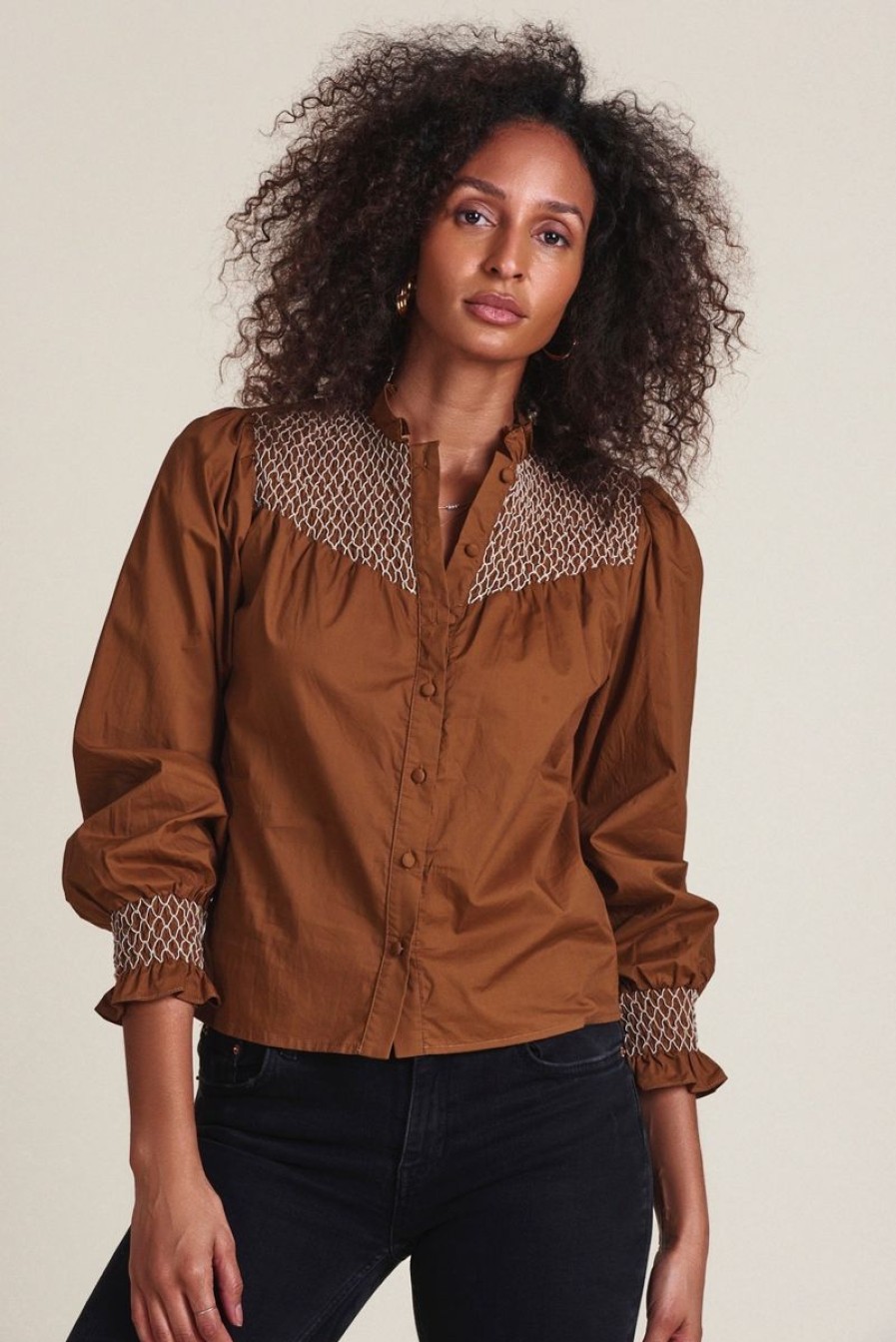 Women The Shirt Blouses | Nicole Shirt-Cognac And Black