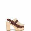 Women Loeffler Randall Heels & Wedges | Paxton Espresso/Cream Heeled Clog