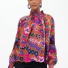 Women Oliphant Blouses | High Neck Blouse-Toffee Bukhara