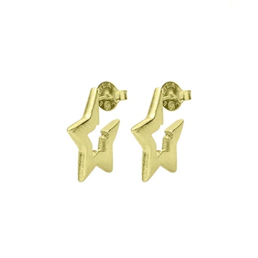 Women Sheila Fajl Jewelry | Medium Marilyn Star Huggie Hoop Earrings