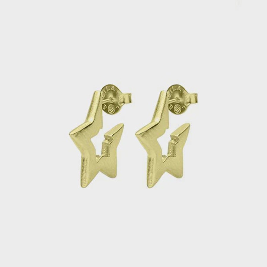 Women Sheila Fajl Jewelry | Medium Marilyn Star Huggie Hoop Earrings