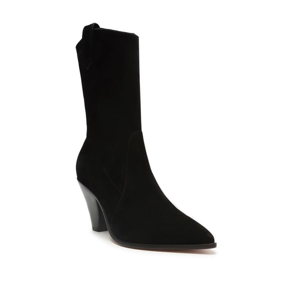 Women Schutz Boots | Mackie Nubuck Leather Bootie|Black