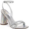 Women Sam Edelman Heels & Wedges | Kia Block Heel Sandal In Soft Silver Iridescent