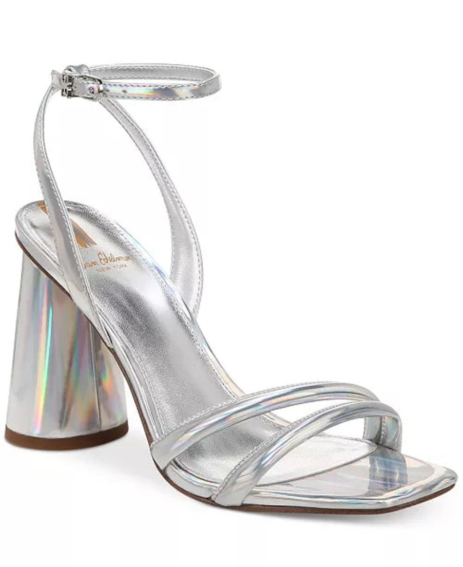 Women Sam Edelman Heels & Wedges | Kia Block Heel Sandal In Soft Silver Iridescent