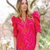 Women Sheridan French Blouses | Natalie Blouse In Hot Pink Polished Pom