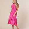 Women Sheridan French Dresses | Gwyneth Dress In Hot Pink Moroccan Ikat