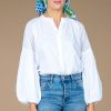 Women Olivia James the Label Blouses | Emory Top In White