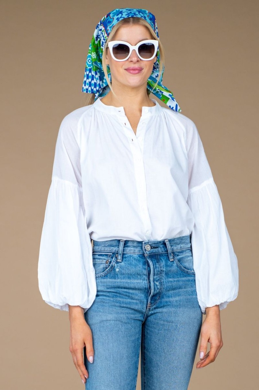 Women Olivia James the Label Blouses | Emory Top In White