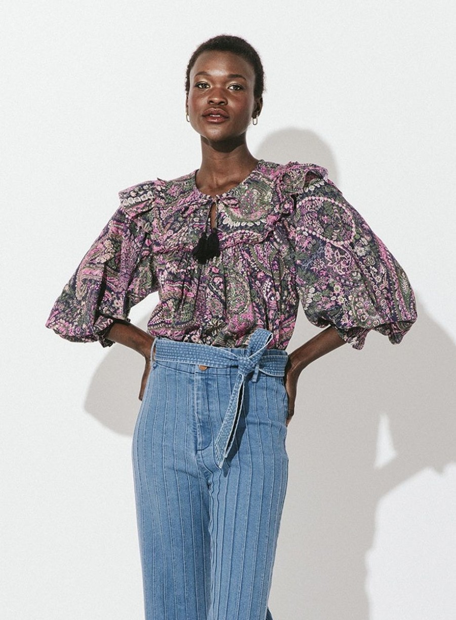 Women Cleobella Blouses | Ainsley Top-Caymen Paisley