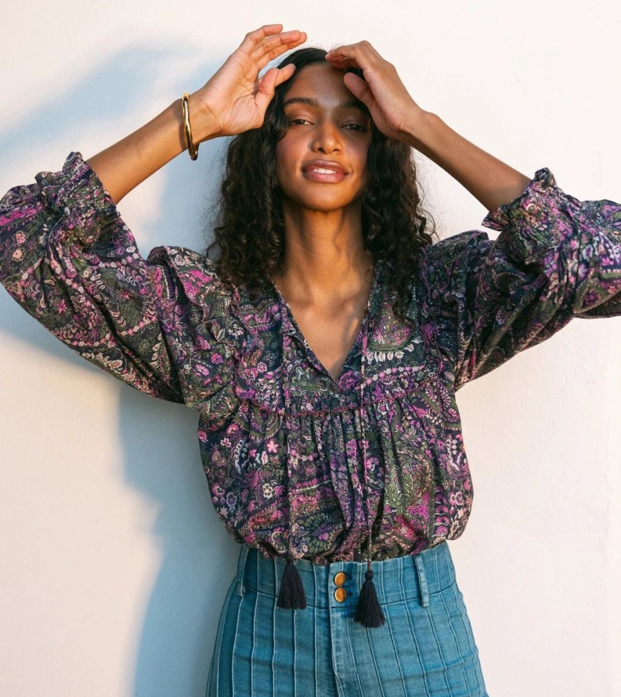 Women Cleobella Blouses | Ainsley Top-Caymen Paisley