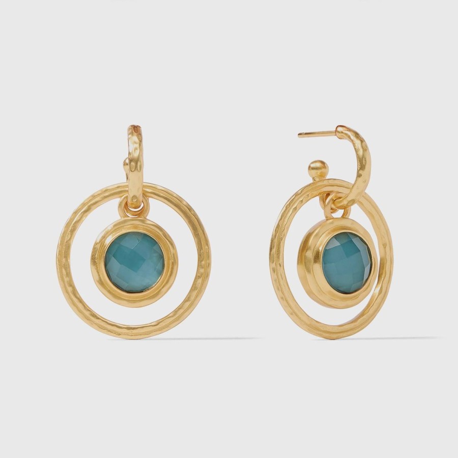 Women Julie Vos Jewelry | Astor 6-In-1 Charm Earring-Iridescent Peacock Blue