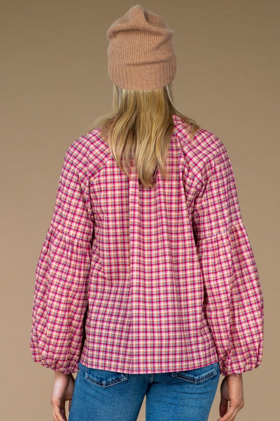 Women Olivia James the Label Blouses | Emory Top In Big Sky Plaid