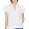 Women Joy Joy Blouses | White Flutter Top