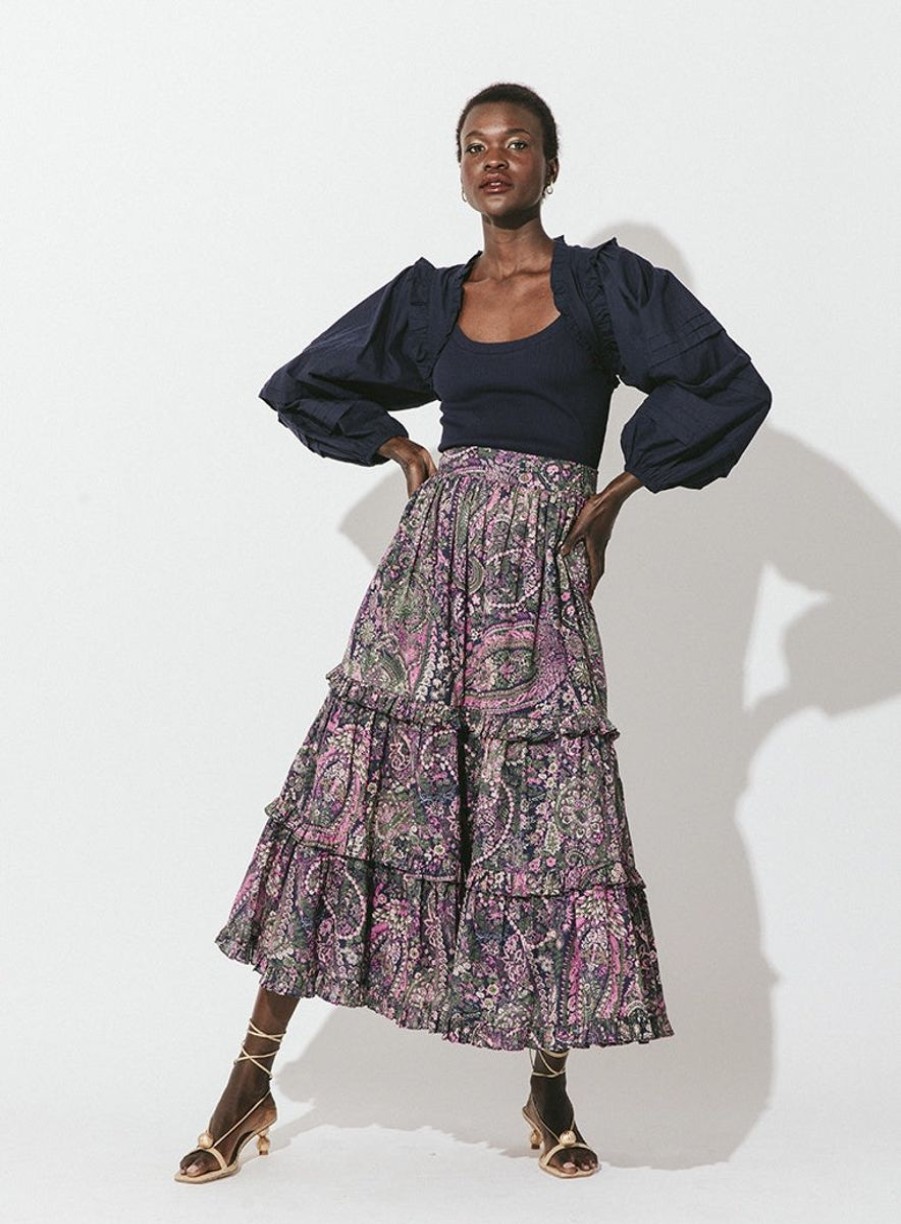 Women Cleobella Skirts | Darcy Ankle Skirt-Caymen Paisley