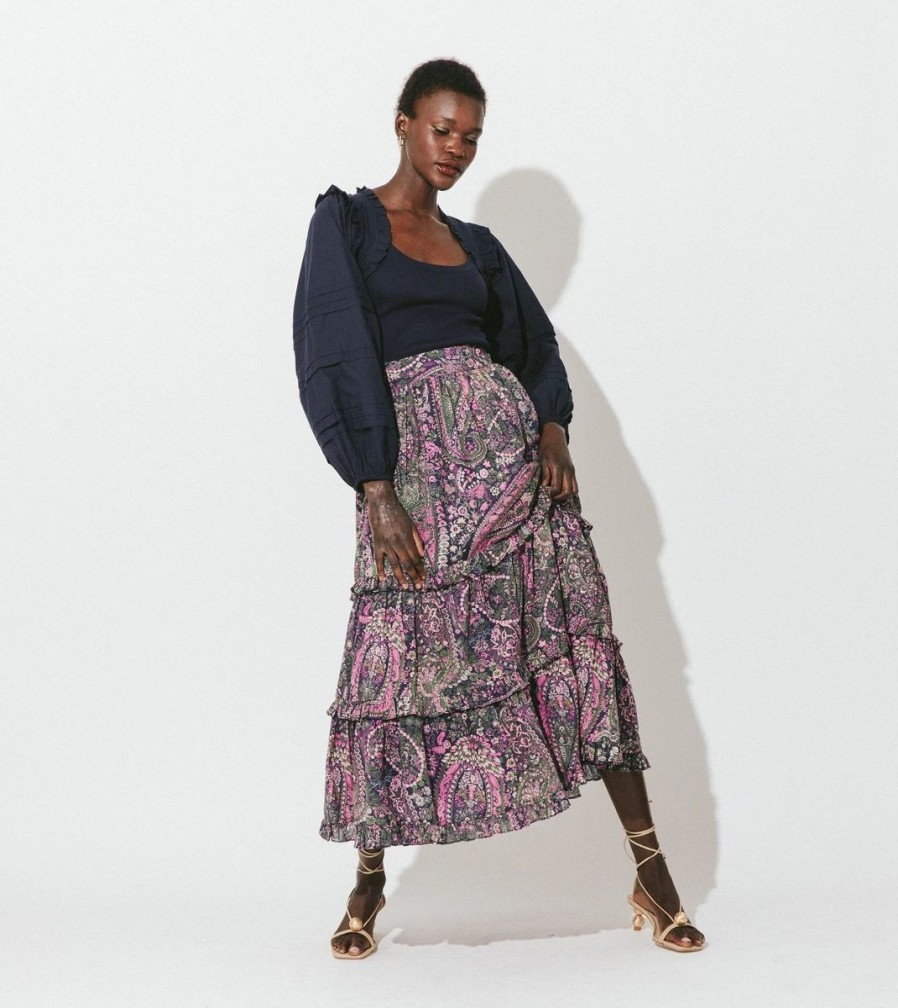 Women Cleobella Skirts | Darcy Ankle Skirt-Caymen Paisley