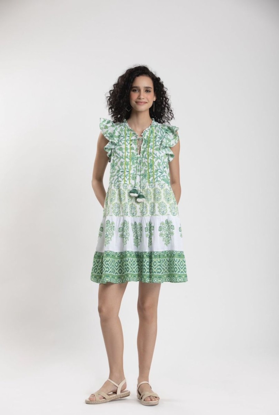 Women Celina Moon Dresses | Floss Mini Dress-Green Vine