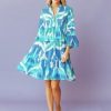 Women Sheridan French Dresses | Caty Dress In Cerulean Watercolor Ikat