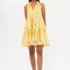 Women Oliphant Dresses | Sleeveless Tiered Short Dress-Saffron Cabana