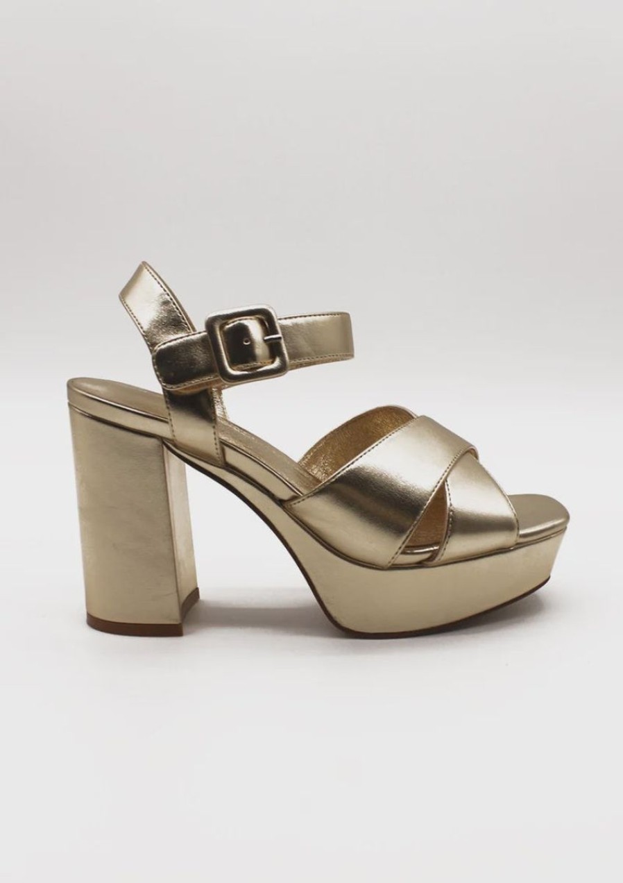 Women Jeffrey Campbell Heels & Wedges | Amma Platform Heel In Light Gold Metallic